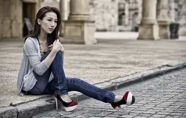 Девушка, улица, азиатка