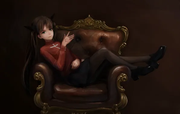 Fate stay night, anime, art, tohsaka rin
