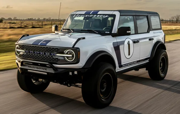 Картинка дорога, движение, внедорожник, SUV, экстерьер, Hennessey Performance, Hennessey VelociRaptor 400, Bronco Wildtrack