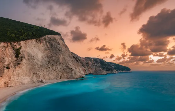 Ocean, landscape, Greece, Lefkada Island