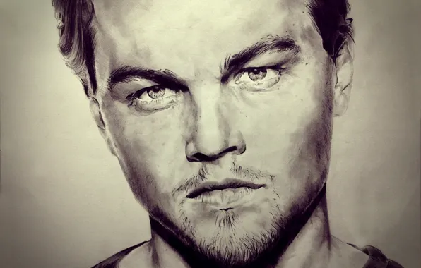 Картинка рисунок, портрет, арт, Leonardo DiCaprio