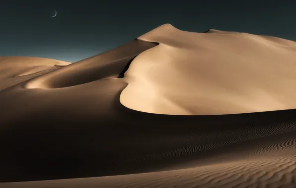Картинка пустыня, Луна, moon, desert, Faisal ALnomas