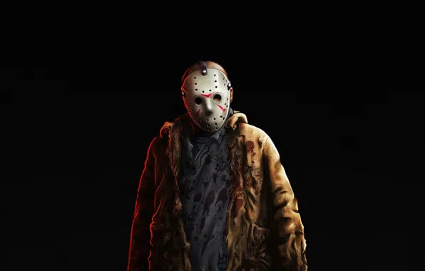 Минимализм, Фон, Маска, Jason Voorhees, Арт, Horror, Персонаж, Джейсон Вурхиз