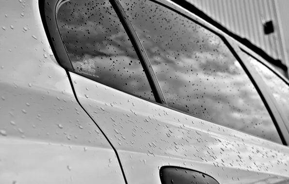 Minimal, glass, macro, hyundai, drops, b&amp;w