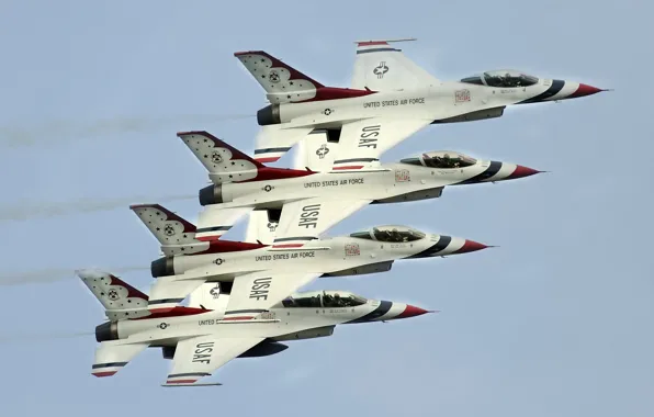 F-16, USAF, Thunderbirds, Пилотажная группа