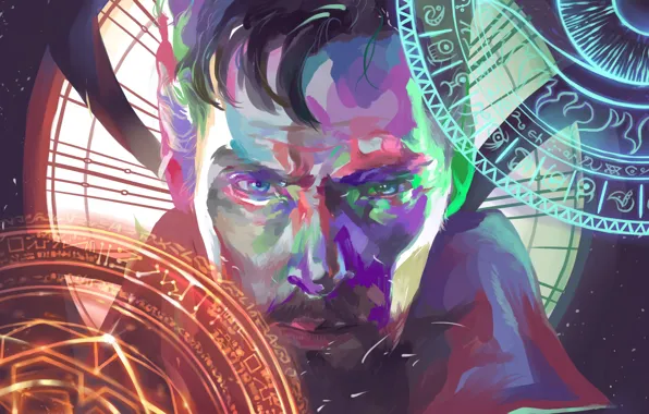 Арт, актёр, Бенедикт Камбербэтч, Benedict Cumberbatch, Doctor Strange, Доктор Стрэндж, британский актер