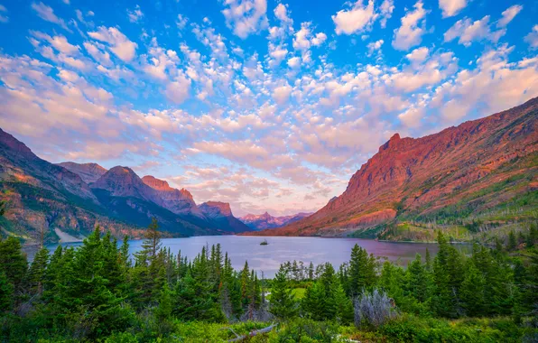 Картинка горы, озеро, США, Glacier National Park