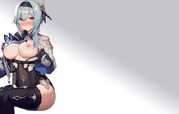 Girl, hot, sexy, nipples, boobs, sexy girl, blue, anime