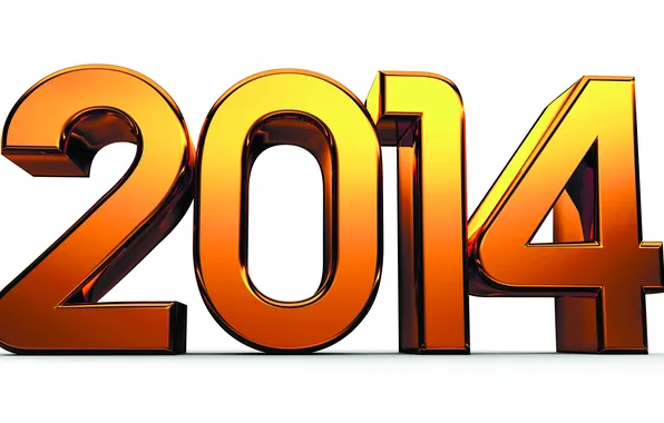 Золото, новый год, цифры, new year, 2014