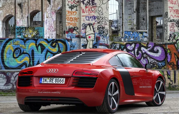 Картинка Audi, ауди, Prototype, автомобиль, задок, мощный, e-Tron