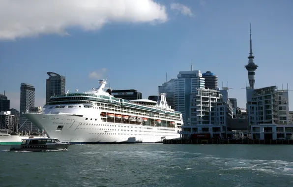 Фото, корабль, New Zealand, круизный лайнер, Port of Auckland