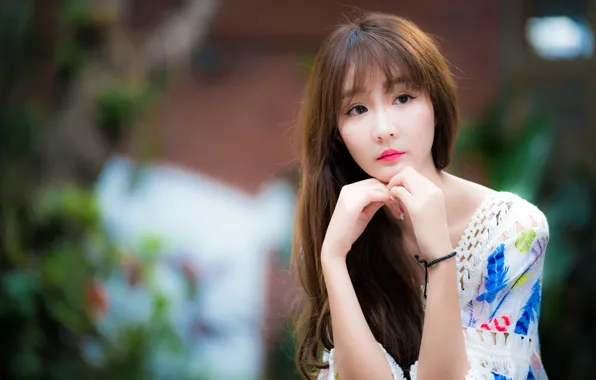 Девушка, азиатка, милашка