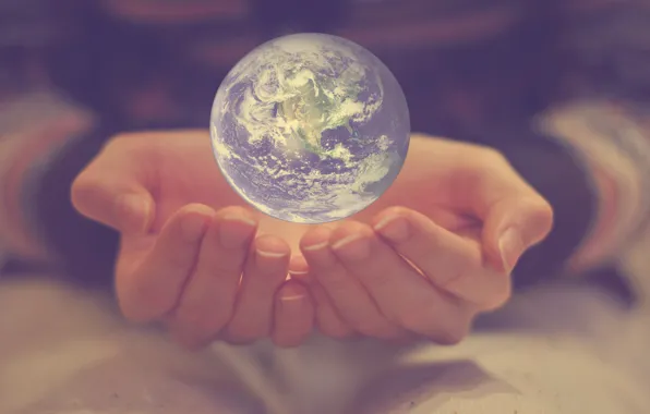 Земля, мир, планета, шар, руки, пальцы