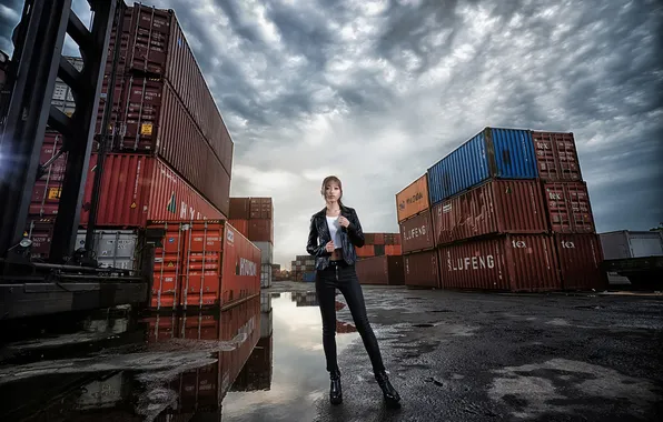 Девушка, фон, азиатка