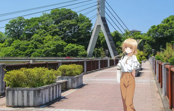 Девушка, деревья, мост, Otonari no Tenshi-sama ni Itsunomanika Dame Ningen, Mahiru Shiina