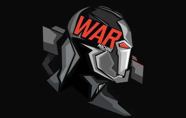 Графика, костюм, черный фон, комикс, MARVEL, War Machine
