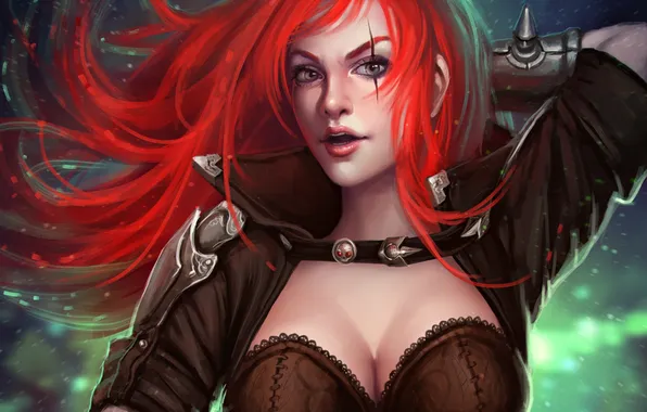 Картинка рыжая, League of Legends, Katarina, LOL, Sinister Blade
