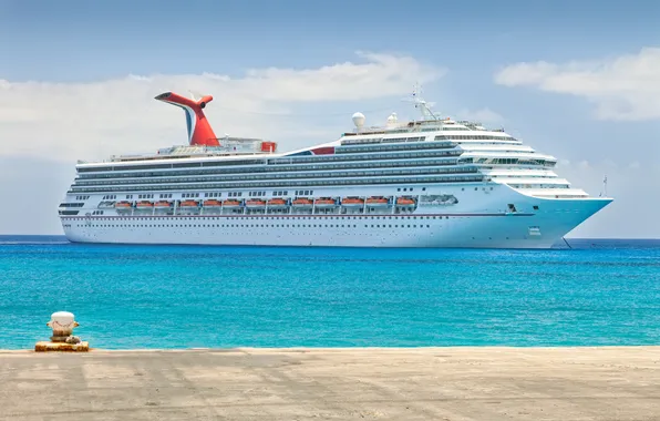 Sea, ocean, ship, sail, moored, ocean liner, nautical, passenger ship