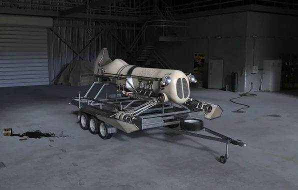 Транспорт, гараж, прицеп, аппарат, Sky Machine hangar