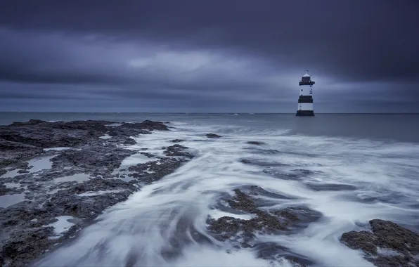 Картинка побережье, маяк, Уэльс