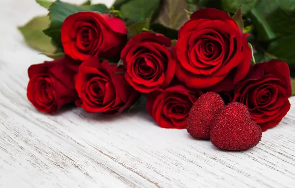 Любовь, розы, сердечки, красные, red, love, romantic, hearts