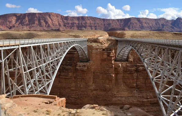Картинка USA, road, Arizona, mountain, Sand, Canyon, United States of America, Navajo Bridge over the Colorado …
