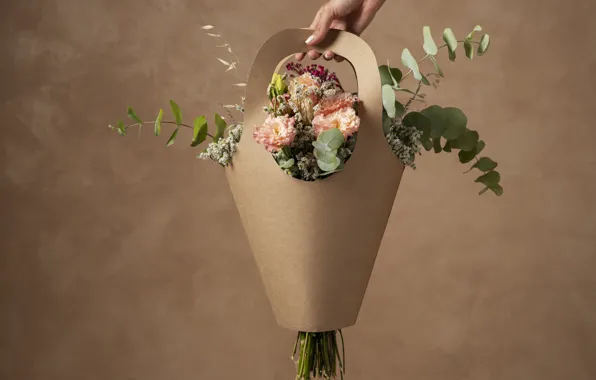 Цветы, букет, пакет