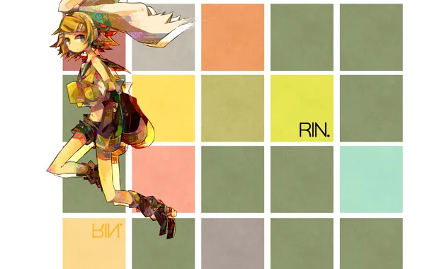 Девушка, vocaloid, бантик, вокалоид, Rin Kagamine