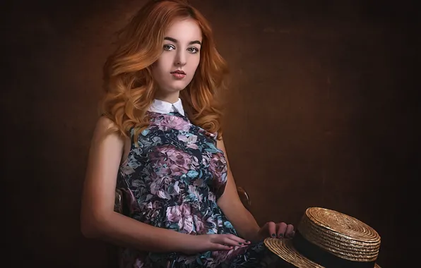 Платье, шляпка, губки, локоны, фильтр, ретушь, Юля, Alex Darash