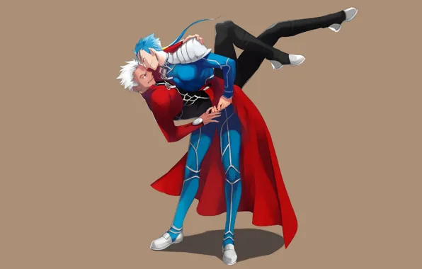Танец, парни, лансер, арчер, Fate / Stay Night