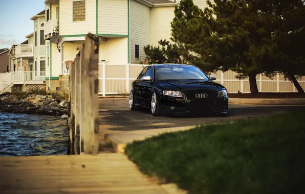 Audi, ауди, черная, black, tuning