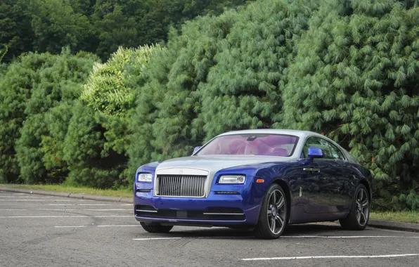 Rolls-Royce, Blue, White, Wraith