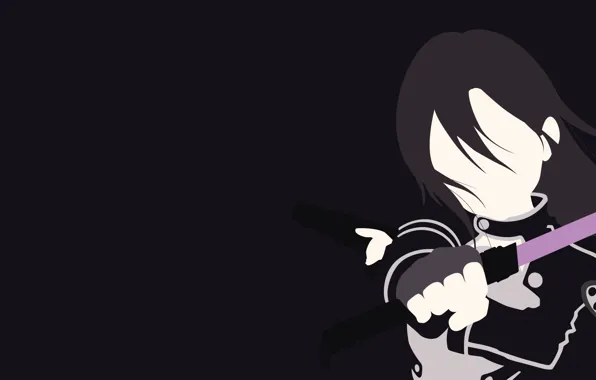 Sword, gun, pistol, game, minimalism, weapon, anime, boy