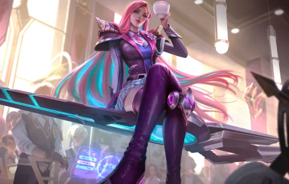 Games, Art, League of Legends, Skin, Caitlyn, LoL, Battle Academia