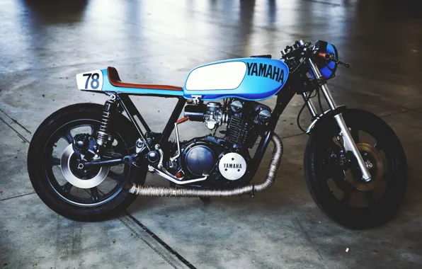 Yamaha, vintage, motorcycle, cafe, motorbike, cafe racer