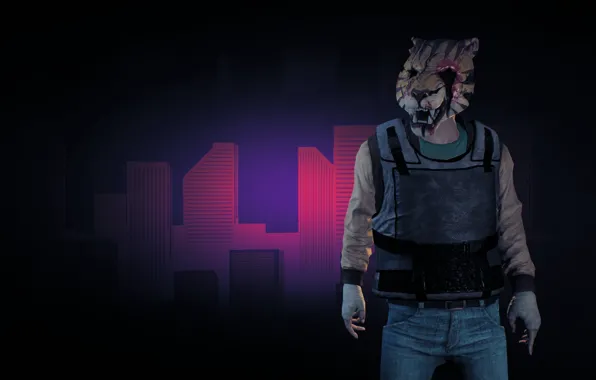 Game, tiger, mask, bulletproof vest, Payday 2, Payday, tora