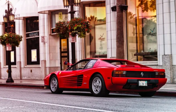 Красный, Машина, Феррари, Ferrari, Спорткар, 1986, Testarossa, F512 M