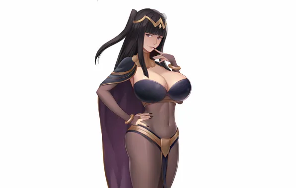 Girl, sexy, cleavage, long hair, boobs, anime, beautiful, purple eyes