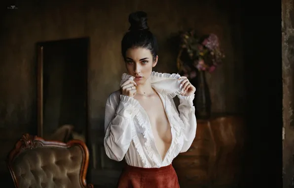 Взгляд, поза, блузка, причёска, Алла Бергер, Dmitry Arhar