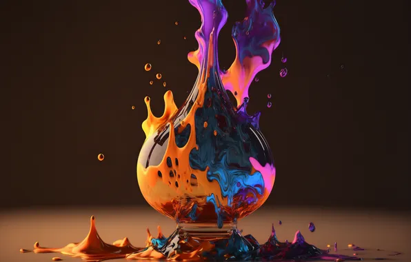 Colorful, брызги красок, ИИ арт, AI art, color burst, paint splash, цветовой всплеск
