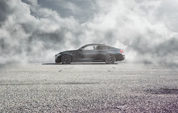 BMW, German, Car, Black, Side, Automobile, Fog, Perfomance