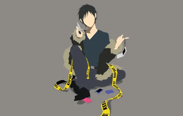 Карты, фон, нож, парень, Дюрарара!, Durarara!, Изая Орихара