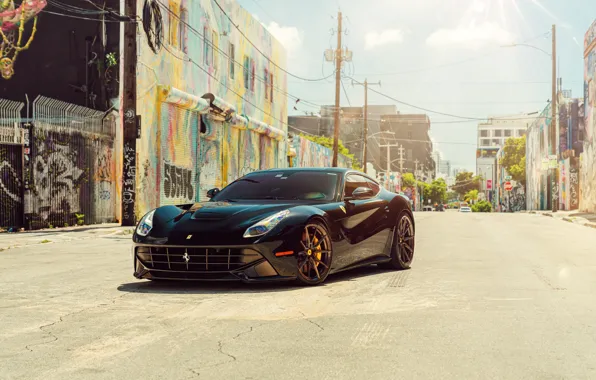 Картинка Black, Vossen, Ferrari F12, Wynwood