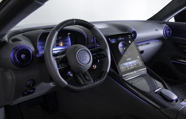 Интерьер, Brabus, limited edition, гибридный гиперкар, Deep Blue, hybrid hypercar, Mercedes-AMG SL 63 S E …