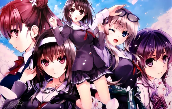 Девушки, аниме, арт, Saenai, Heroine no Sodatekata