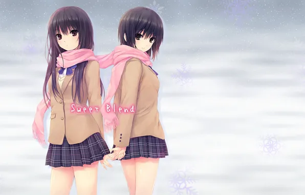 Зима, девушки, шарф, униформа, Coffee Kizoku, Shiramine Rika