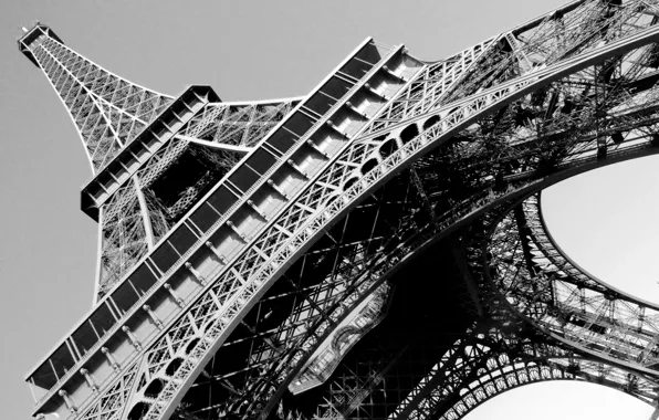 Paris, France, 1889, black and white, Eiffel Tower, structure, b/w, iron lattice tower