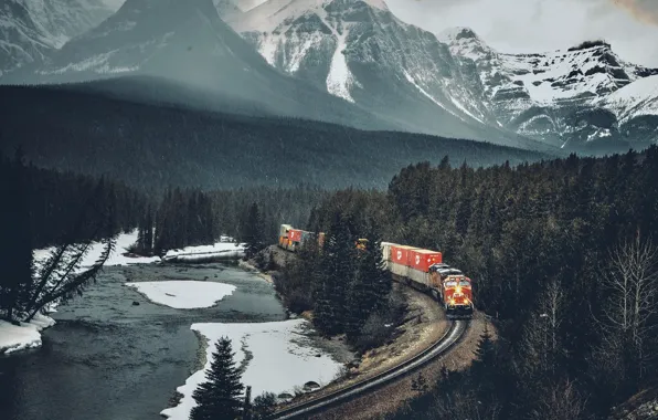 Горы, Поезд, железная дорога