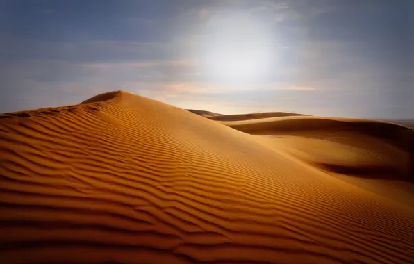 Песок, небо, барханы, пустыня, дюны