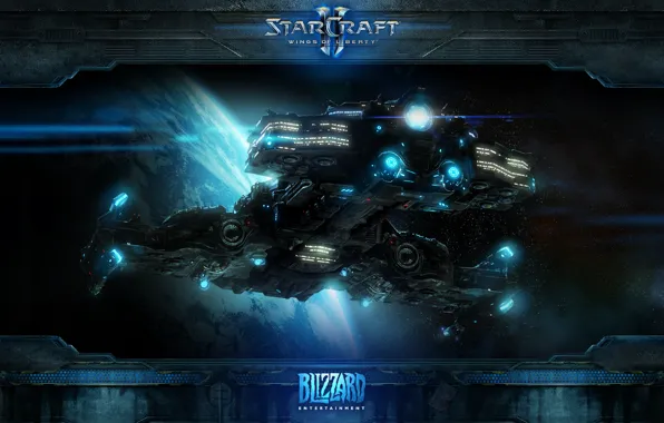 Картинка starcraft, космический, терран, крейсер